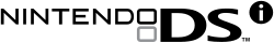 A text logo that contains "NINTENDO" in a squarish font with the "O" duplicated underneath itself, followed by "DS" in a rounder font and a superscripted "i" in a black disk.