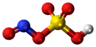 Ball-and-stick model of the nitrosylsulfuric acid molecule