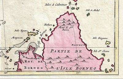 Map of northern Borneo from Joachim Ottens's 1710 map.