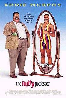 An obese man in a tweed suit, reflected in the mirror is a skinny man in a skintight leotard
