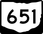 State Route 651 marker