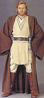 Promotional image of Obi-Wan from Attack of the Clones, wearing his Jedi robes