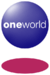 A blue orb with the word Oneworld in the middle and a red disc below