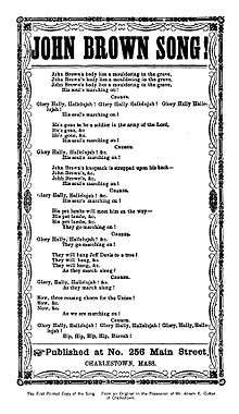 Original publication of the text of the John Brown Song from 1861.