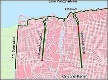 Map of New Orleans Outfall Canals
