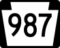 PA Route 987 marker
