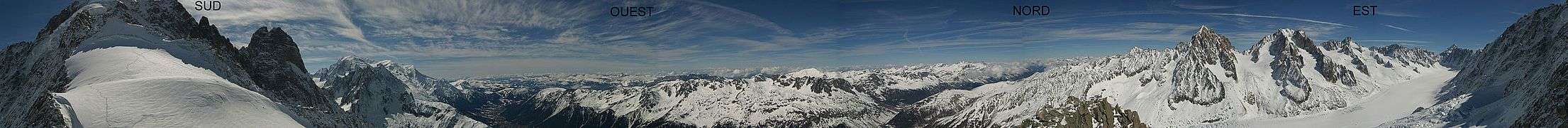 mountains of the Mont Blanc massif seen from the northeast