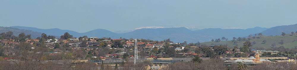 Mount Buffalo is visible from higher vantage points in the city.