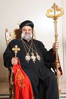Patriarch Moran Mor Ignatius Aphrem II standing