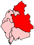 A large constituency, comprising the north and east of the county, and almost entirely surrounding a smaller constituency in the north.