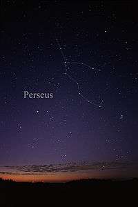 Night sky photograph of the constellation Perseus