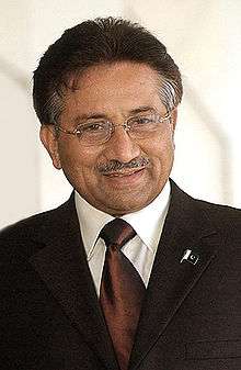A portrait of Pervez Musharraf