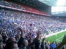 Peterborough United fans at old Trafford