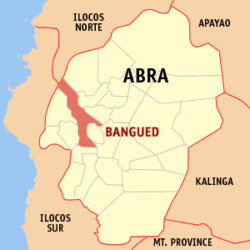 Map of Abra showing the location of Bangued