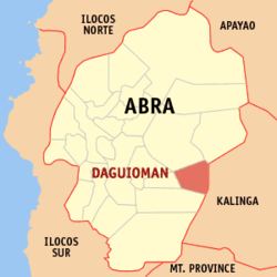 Map of Abra showing the location of Daguioman