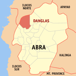 Map of Abra showing the location of Danglas