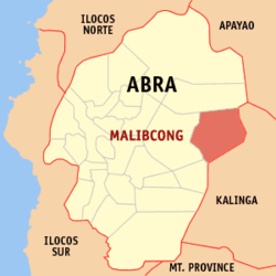 Map of Abra showing the location of Malibcong