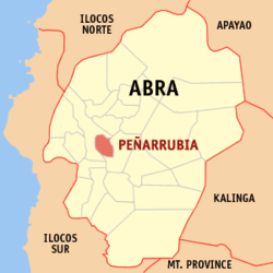 Map of Abra showing the location of Peñarrubia