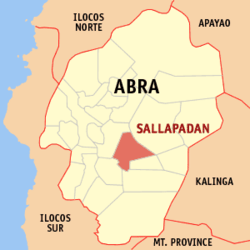 Map of Abra showing the location of Sallapadan