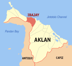 Map of Aklan with Ibajay highlighted