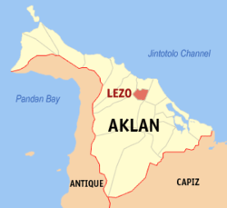 Map of Aklan with Lezo highlighted