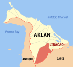 Map of Aklan with Libacao highlighted