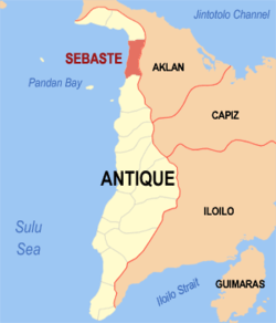 Map of Antique with Sebaste highlighted