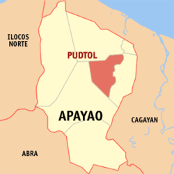 Map of Apayao showing the location of Pudtol