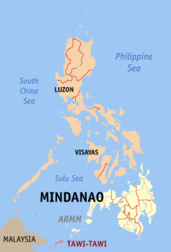 A map of the Philippines highlighting the location of Tawi-tawi in the southwest.