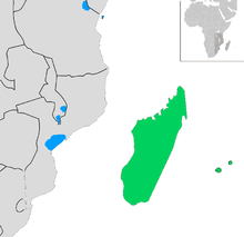 Map showing the breeding areas in Africa