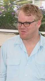 Photo of Hoffman at Cannes in 2002 promoting Punch-Drunk Love