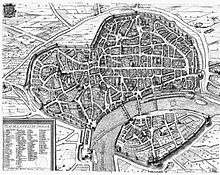 Seventeenth-century overhead view of Toulouse