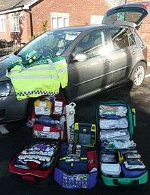 Typical of the prehospital equipment carried by LIVES doctors, including advanced life support equipment, life saving drugs and monitoring