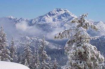 Preston Peak in winter.