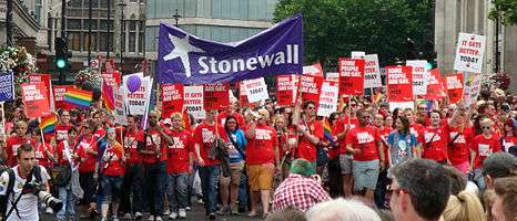 Stonewall group marching at London Pride 2011.