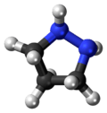 Ball-and-stick model of the pyrazolidine molecule