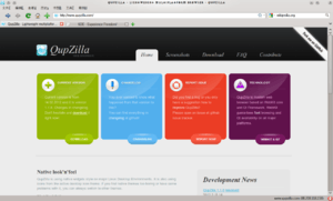 QupZilla with Chinese user interface showing its official website