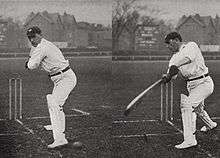 Before and after pictures of a cricketer hitting a ball