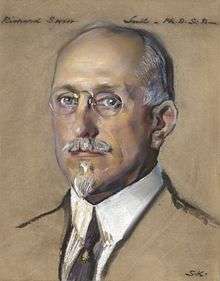 Charcoal portrait of Richard Swann Lull on tan canvas