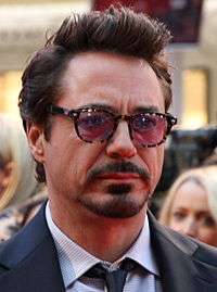 Robert Downey Jr. at the Avengers Assemble premiere at Westfield Shopping Centre in Shepherd's Bush, London 2012.
