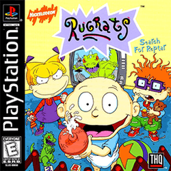 The box art depicts the characters Tommy Pickles, Angelica Pickles, Chuckie Finster, and Reptar.