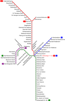 Salzburg S-Bahn network plan.