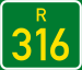 Regional route R316 shield