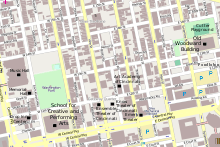 map showing locations of school and surrounding cultural institutions