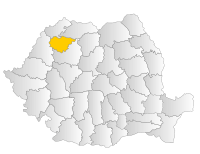 Map of Romania highlighting Sălaj County