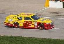 Yellow-and-red number-22 car