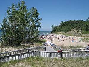 Sandy Island Beach State Park's main beach in July.