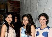 Sargun Mehta with Sumona Chakravarti and Rashami Desai on the sets of Comedy Nights with Kapil