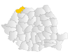 Map of Romania highlighting Satu Mare County