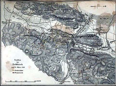 German map: Treffen bei Feldkirch (Battle of Feldkirch)
